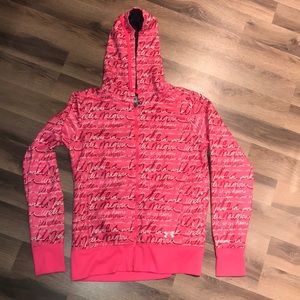 Zip up hoodie supporting Breast Cancer